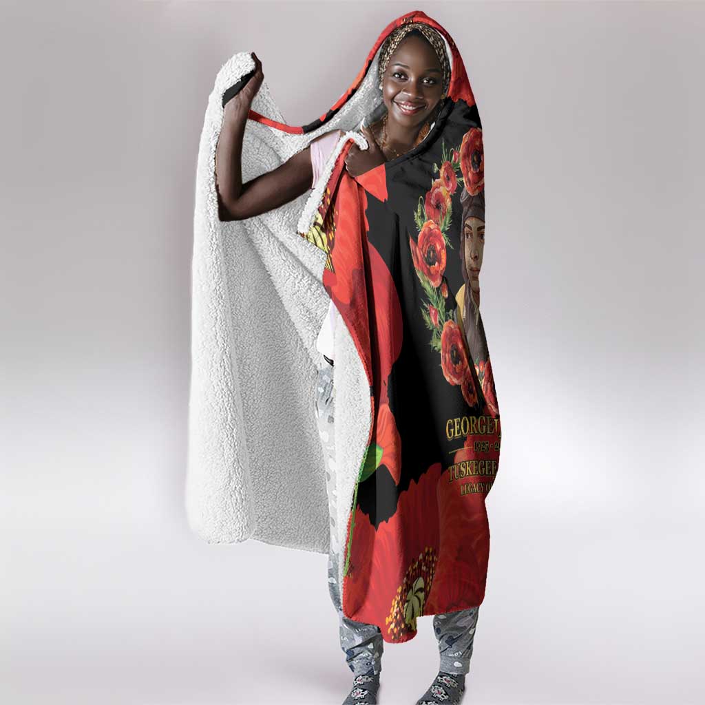 George Hardy Tuskegee Red Tail Pilots Hooded Blanket Legacy of Courage - African Pride
