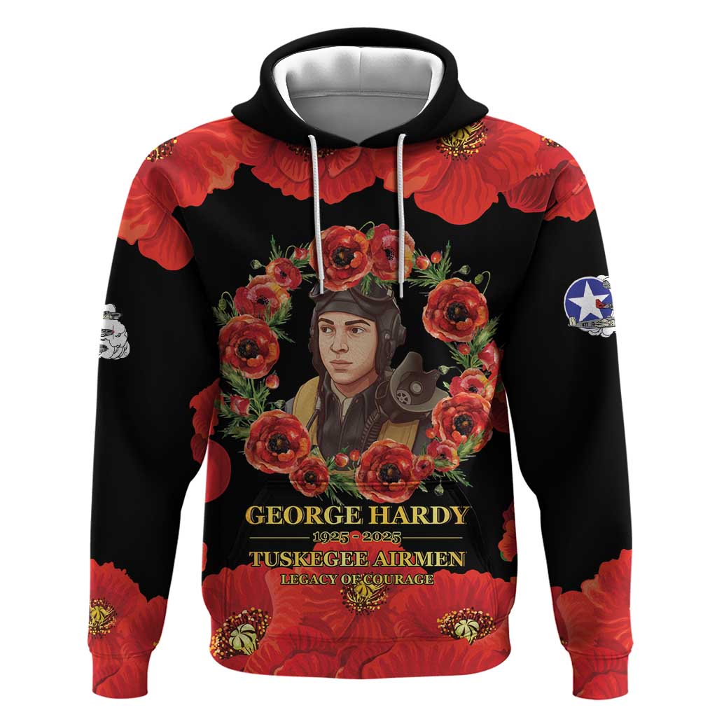 George Hardy Tuskegee Red Tail Pilots Hoodie Legacy of Courage - African Pride