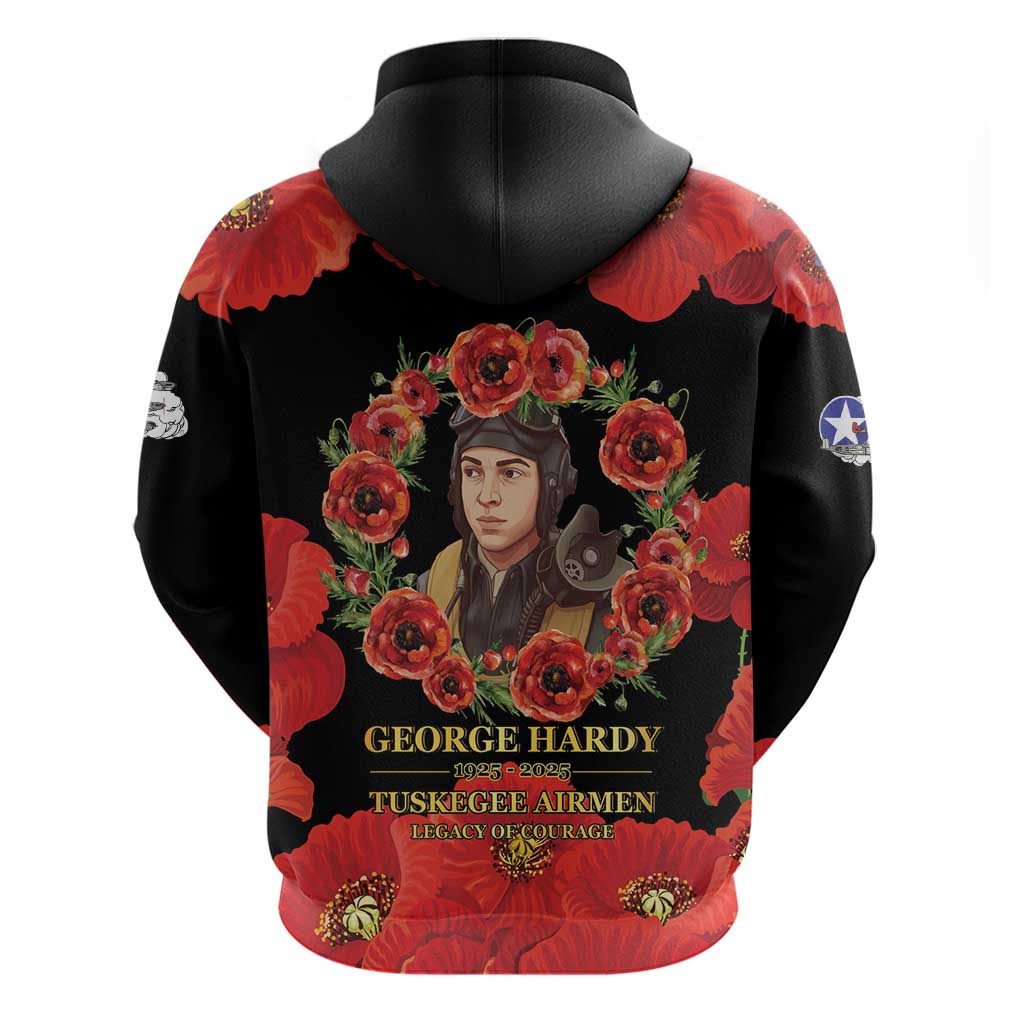 George Hardy Tuskegee Red Tail Pilots Hoodie Legacy of Courage - African Pride