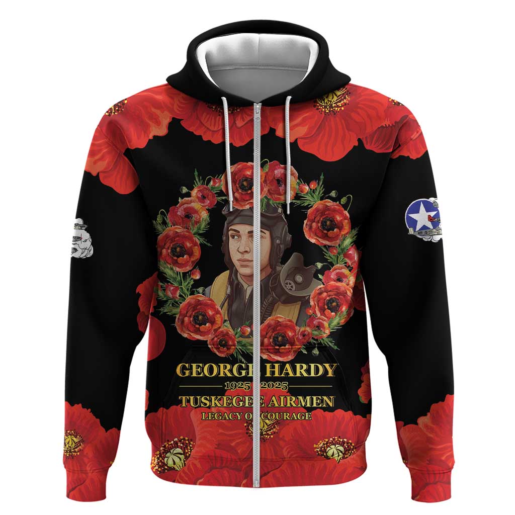 George Hardy Tuskegee Red Tail Pilots Hoodie Legacy of Courage - African Pride