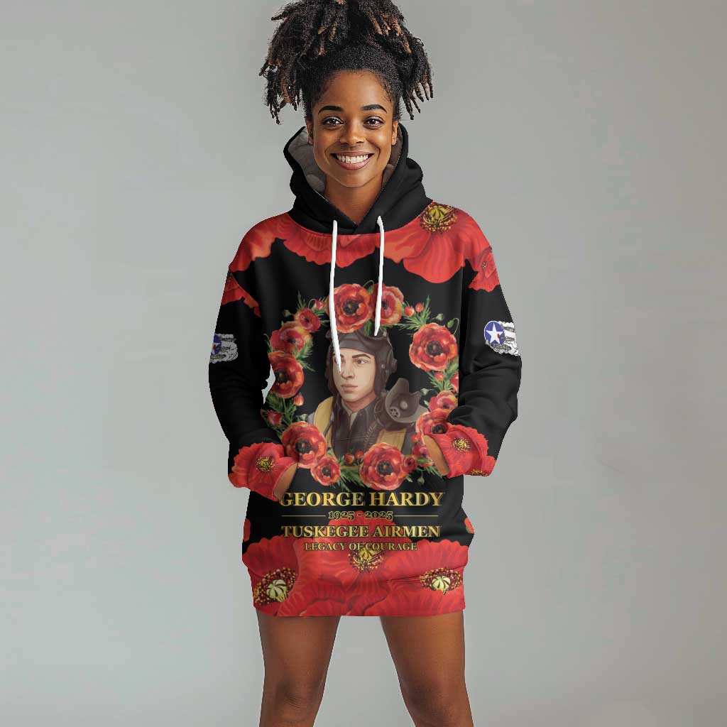 George Hardy Tuskegee Red Tail Pilots Hoodie Dress Legacy of Courage - African Pride