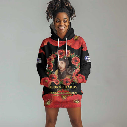 George Hardy Tuskegee Red Tail Pilots Hoodie Dress Legacy of Courage - African Pride
