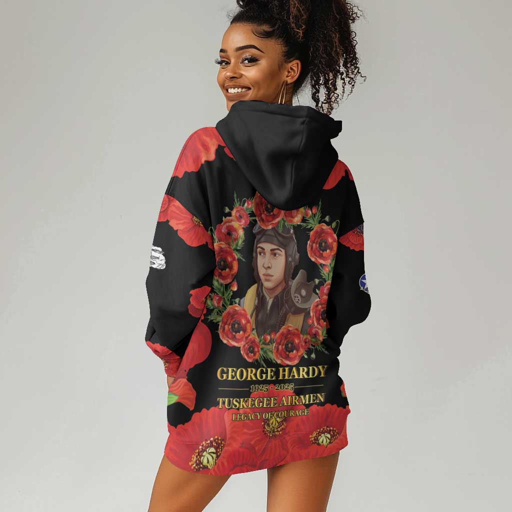George Hardy Tuskegee Red Tail Pilots Hoodie Dress Legacy of Courage - African Pride