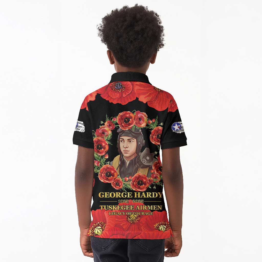 George Hardy Tuskegee Red Tail Pilots Kid Polo Shirt Legacy of Courage - African Pride
