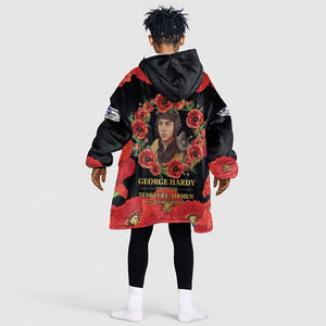 George Hardy Tuskegee Red Tail Pilots Kid Wearable Blanket Hoodie Legacy of Courage - African Pride
