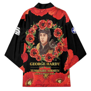 George Hardy Tuskegee Memorial Kimono Red Tail Pilots Legacy of Courage