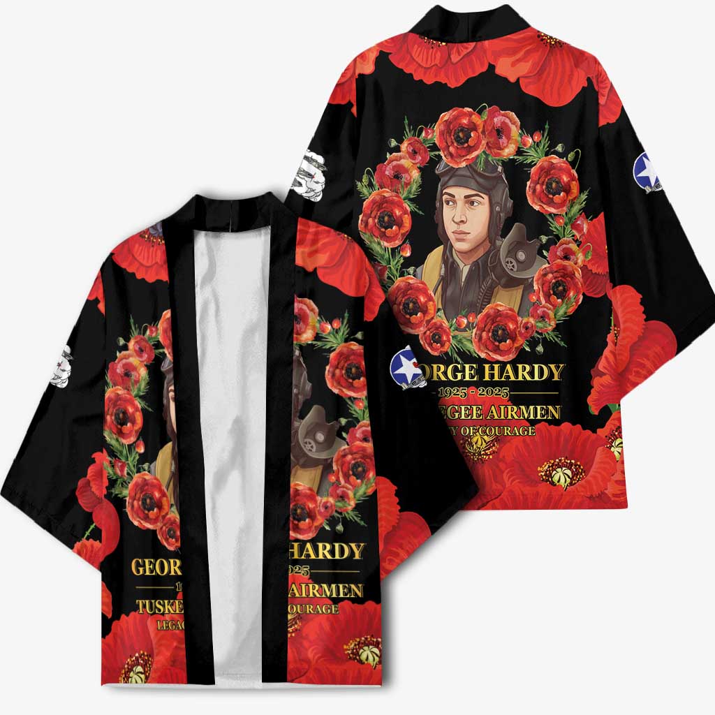 George Hardy Tuskegee Memorial Kimono Red Tail Pilots Legacy of Courage