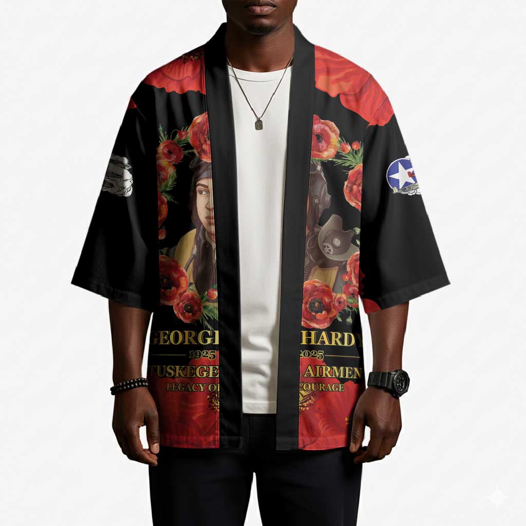 George Hardy Tuskegee Memorial Kimono Red Tail Pilots Legacy of Courage