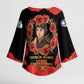 George Hardy Tuskegee Memorial Kimono Sleeve Blouse Red Tail Pilots Legacy of Courage