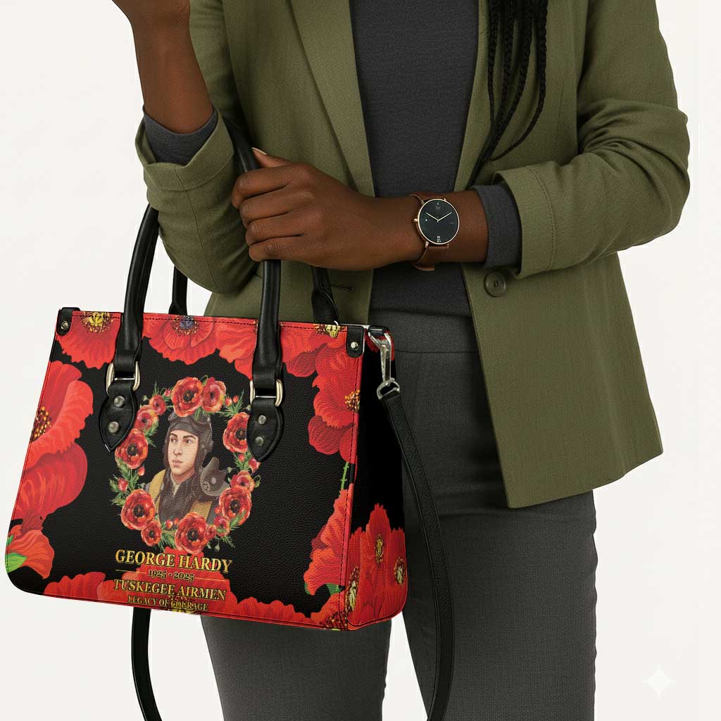 George Hardy Tuskegee Memorial Leather Bag Red Tail Pilots Legacy of Courage