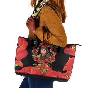 George Hardy Tuskegee Red Tail Pilots Leather Tote Bag Legacy of Courage - African Pride
