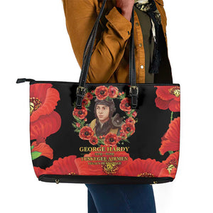 George Hardy Tuskegee Red Tail Pilots Leather Tote Bag Legacy of Courage - African Pride