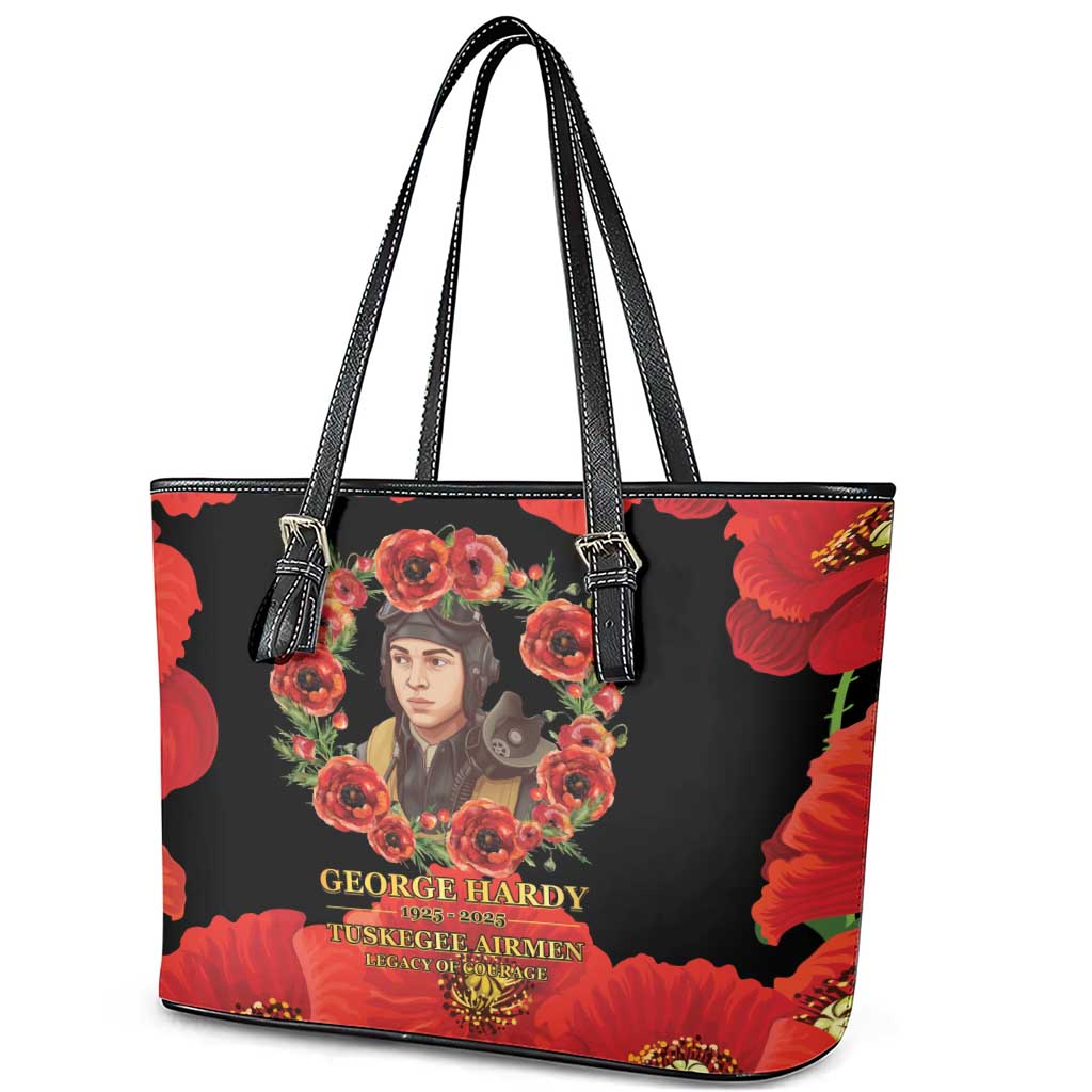 George Hardy Tuskegee Red Tail Pilots Leather Tote Bag Legacy of Courage - African Pride