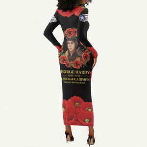 George Hardy Tuskegee Red Tail Pilots Long Sleeve Bodycon Dress Legacy of Courage - African Pride