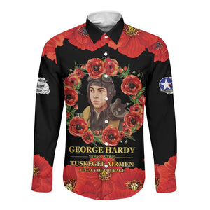 George Hardy Tuskegee Red Tail Pilots Long Sleeve Button Shirt Legacy of Courage - African Pride