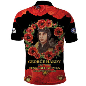 George Hardy Tuskegee Red Tail Pilots Polo Shirt Legacy of Courage - African Pride