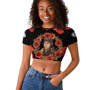George Hardy Tuskegee Red Tail Pilots Raglan Cropped T shirt Legacy of Courage - African Pride