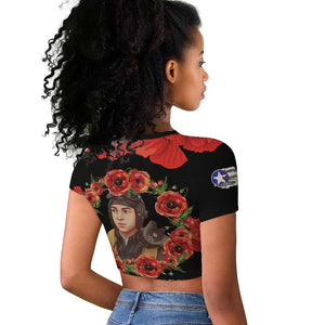 George Hardy Tuskegee Red Tail Pilots Raglan Cropped T shirt Legacy of Courage - African Pride