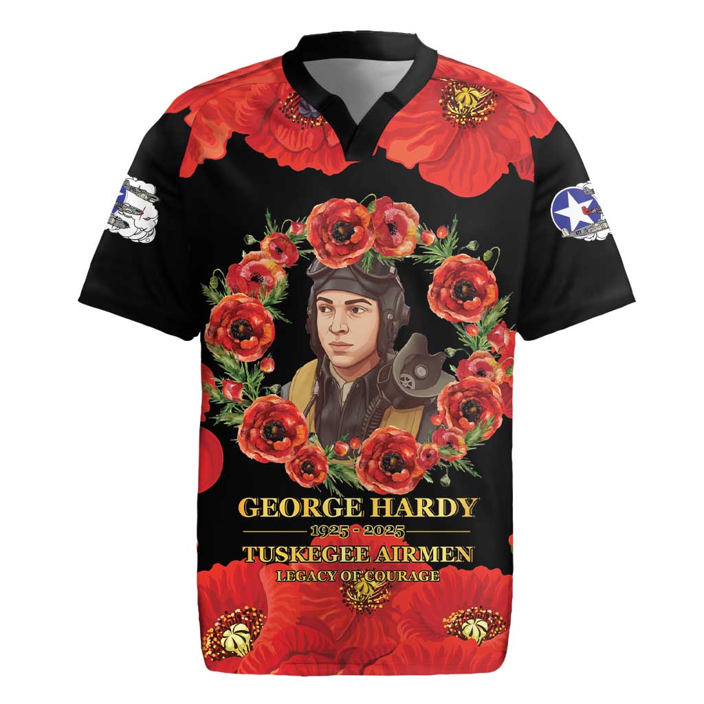 George Hardy Tuskegee Red Tail Pilots Rugby Jersey Legacy of Courage - African Pride