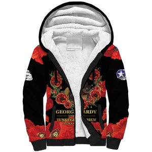 George Hardy Tuskegee Red Tail Pilots Sherpa Hoodie Legacy of Courage - African Pride