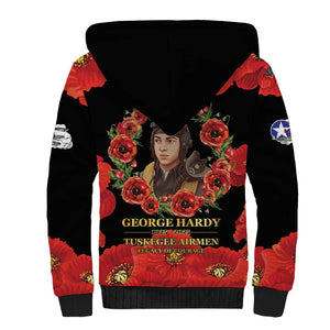 George Hardy Tuskegee Red Tail Pilots Sherpa Hoodie Legacy of Courage - African Pride