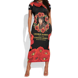George Hardy Tuskegee Red Tail Pilots Short Sleeve Bodycon Dress Legacy of Courage - African Pride