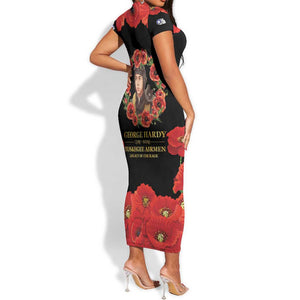 George Hardy Tuskegee Red Tail Pilots Short Sleeve Bodycon Dress Legacy of Courage - African Pride