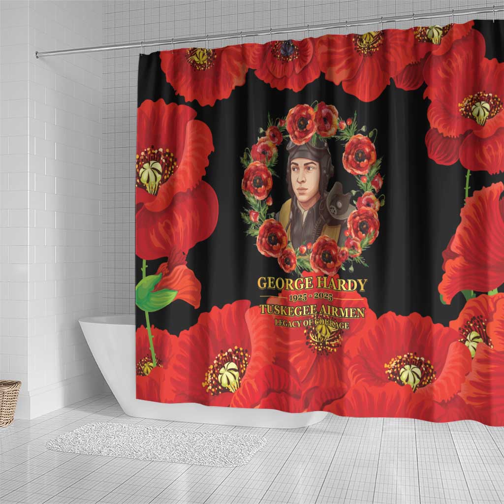George Hardy Tuskegee Red Tail Pilots Shower Curtain Legacy of Courage - African Pride
