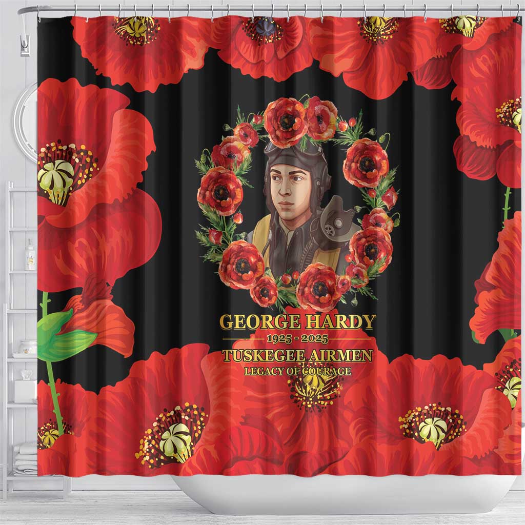 George Hardy Tuskegee Red Tail Pilots Shower Curtain Legacy of Courage - African Pride