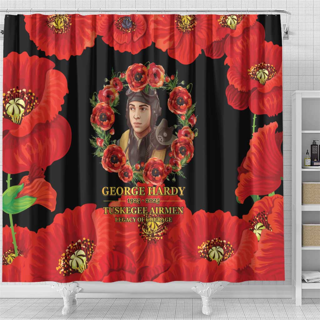 George Hardy Tuskegee Red Tail Pilots Shower Curtain Legacy of Courage - African Pride