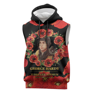 George Hardy Tuskegee Red Tail Pilots Sleeveless Hoodie Legacy of Courage - African Pride