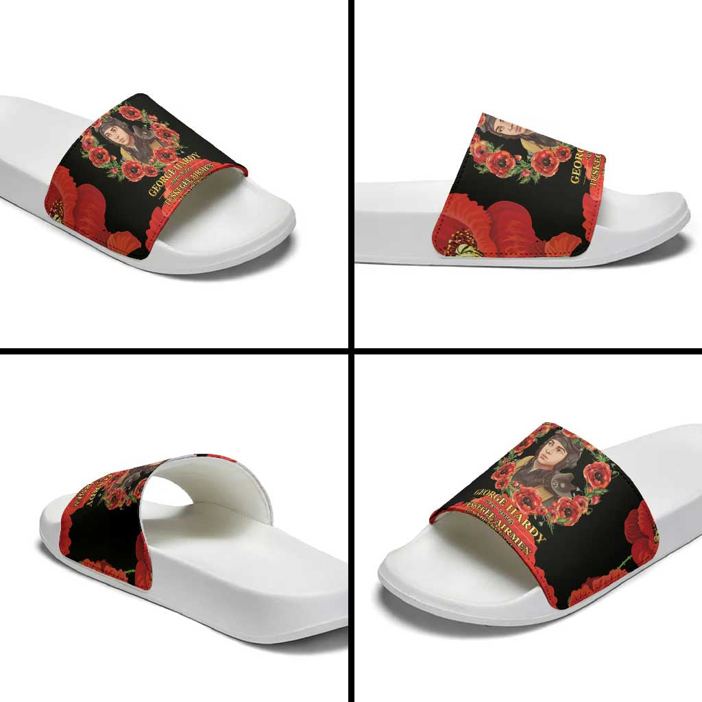 George Hardy Tuskegee Memorial Slide Sandals Red Tail Pilots Legacy of Courage