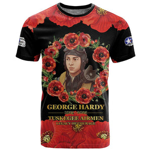 George Hardy Tuskegee Red Tail Pilots T shirt Legacy of Courage - African Pride