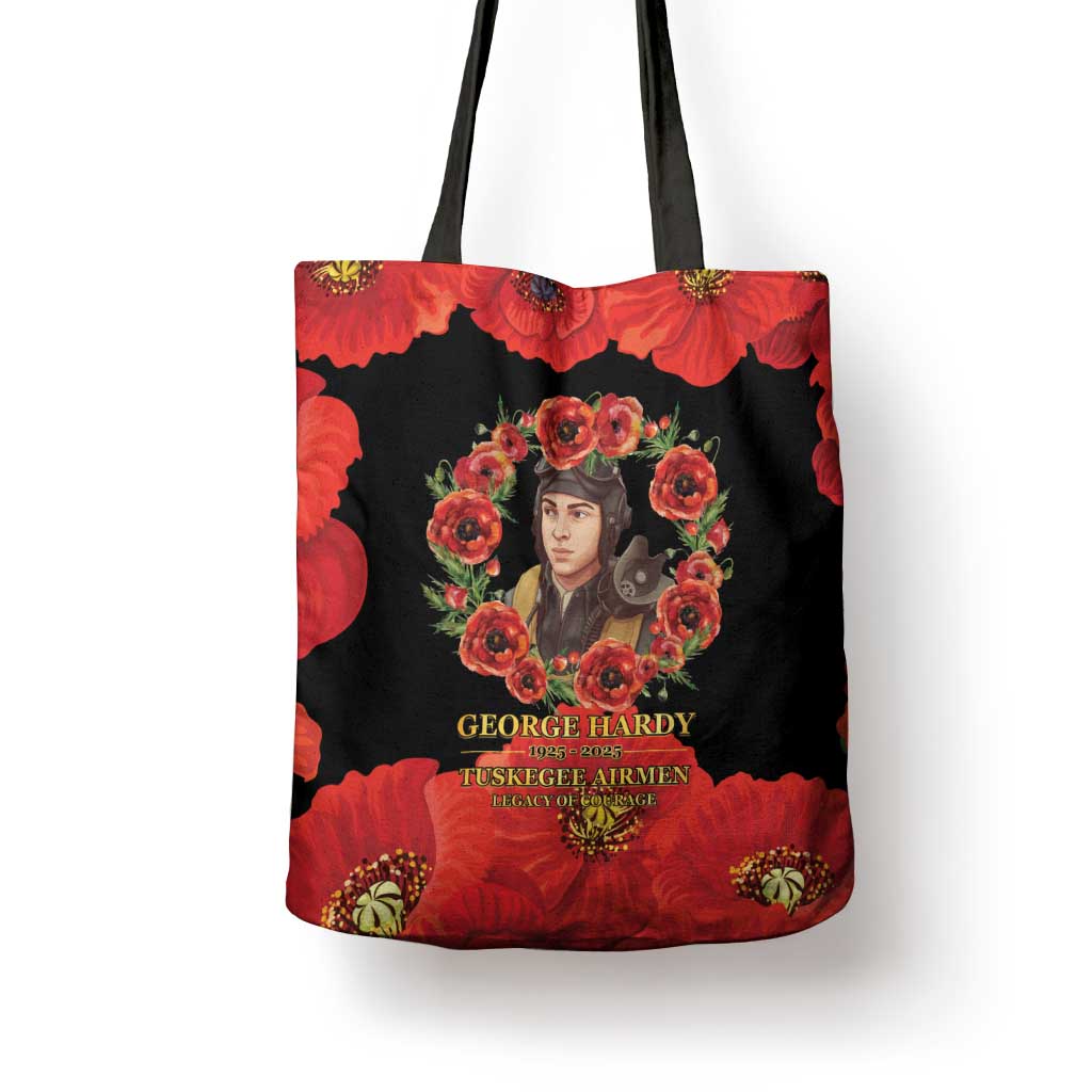 George Hardy Tuskegee Memorial Tote Bag Red Tail Pilots Legacy of Courage