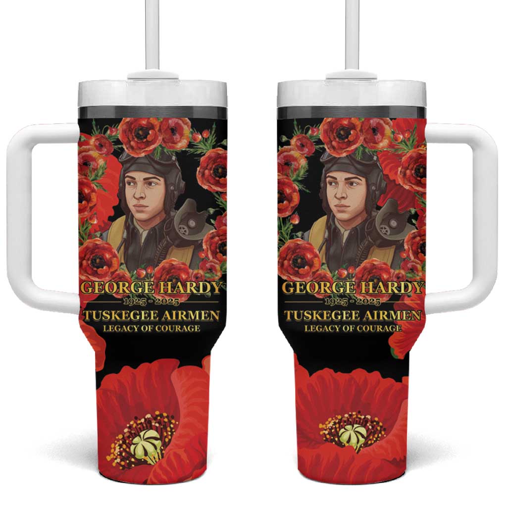 George Hardy Tuskegee Red Tail Pilots Tumbler With Handle Legacy of Courage - African Pride