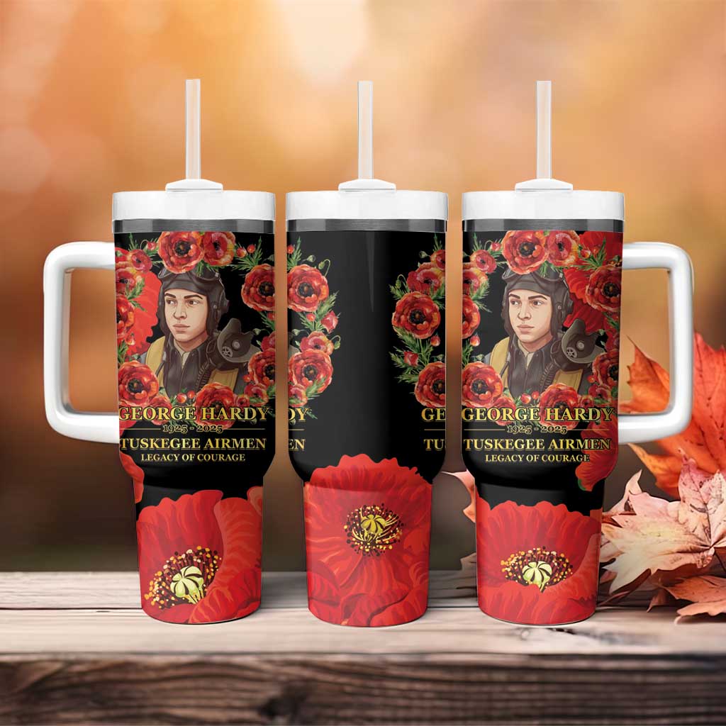 George Hardy Tuskegee Red Tail Pilots Tumbler With Handle Legacy of Courage - African Pride