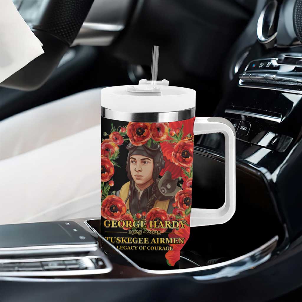 George Hardy Tuskegee Red Tail Pilots Tumbler With Handle Legacy of Courage - African Pride