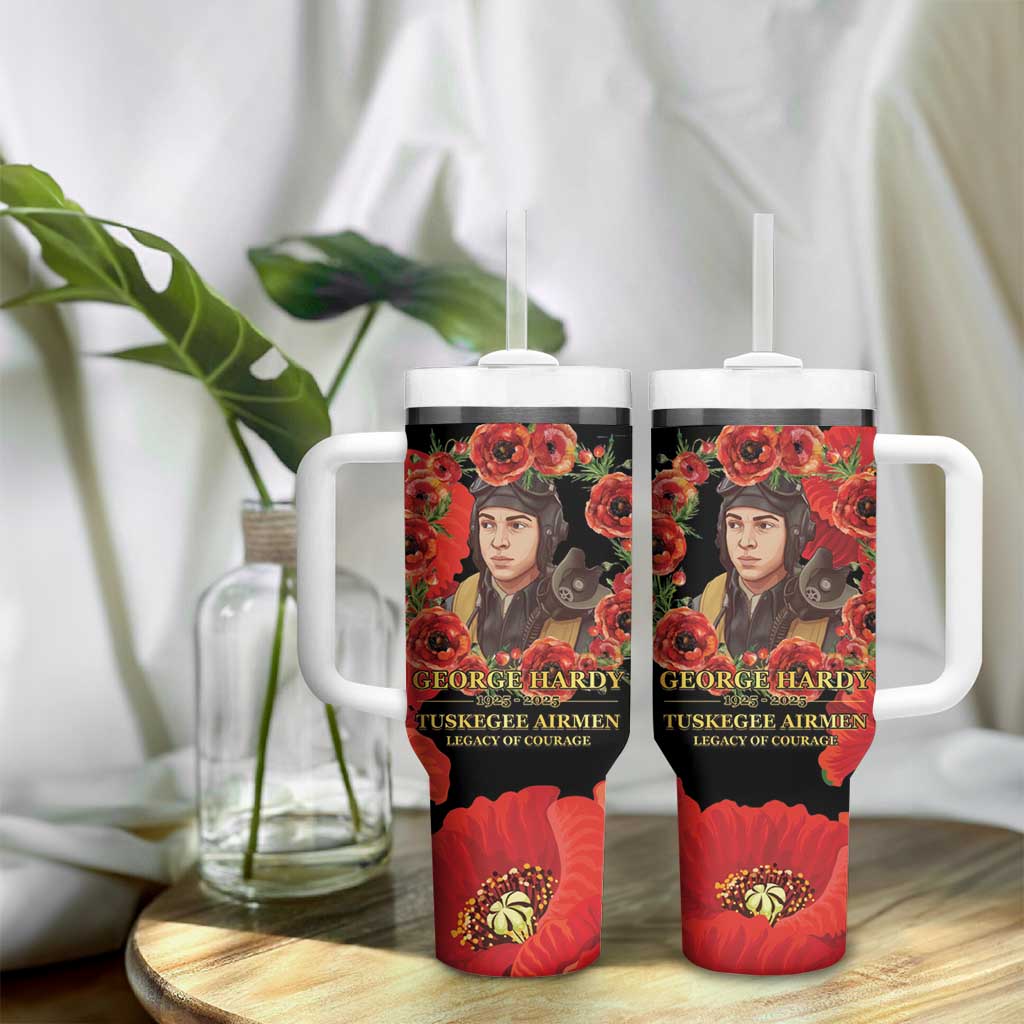 George Hardy Tuskegee Red Tail Pilots Tumbler With Handle Legacy of Courage - African Pride