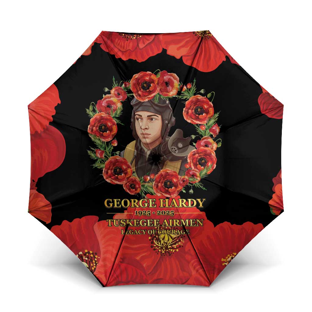 George Hardy Tuskegee Memorial Umbrella Red Tail Pilots Legacy of Courage
