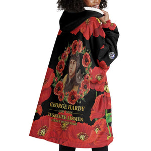 George Hardy Tuskegee Red Tail Pilots Wearable Blanket Hoodie Legacy of Courage - African Pride