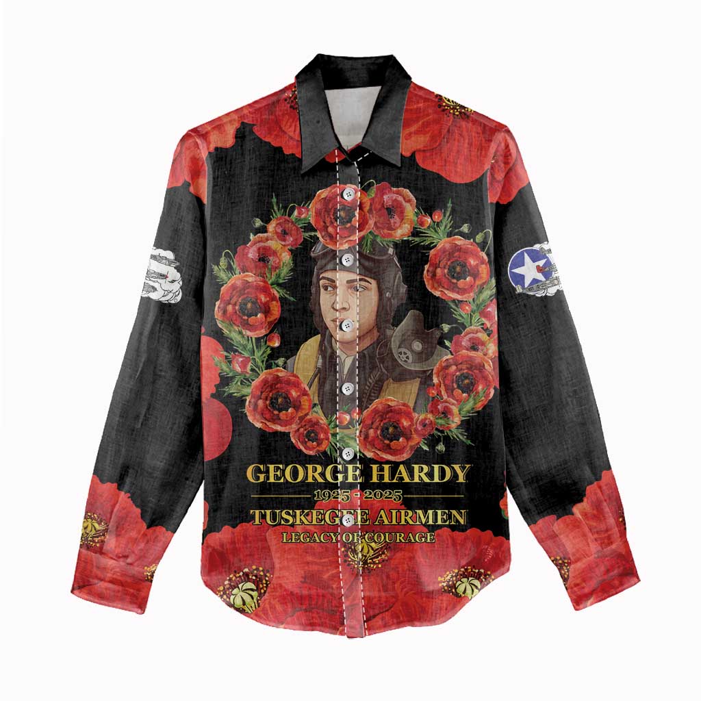 George Hardy Tuskegee Red Tail Pilots Women Casual Shirt Legacy of Courage - African Pride