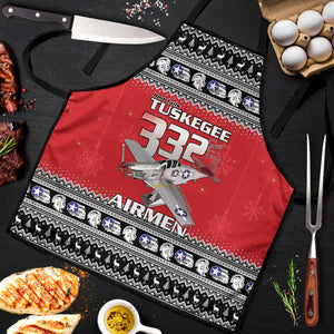 Tuskegee Red Tails Airmen Christmas Apron P-51 Mustang 332nd Fighter Group