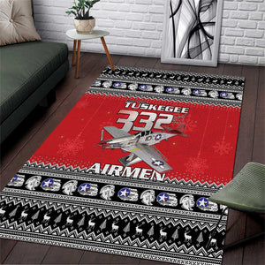 Afro Christmas Tuskegee Red Tails Airmen Area Rug Merry Christmas - African Pride