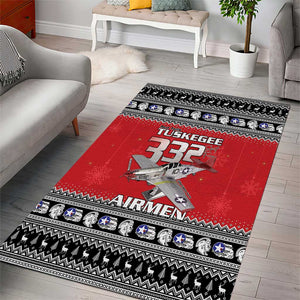 Afro Christmas Tuskegee Red Tails Airmen Area Rug Merry Christmas - African Pride
