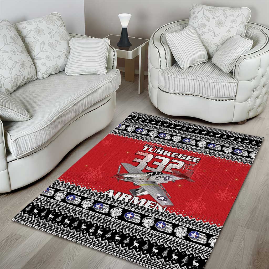 Afro Christmas Tuskegee Red Tails Airmen Area Rug Merry Christmas - African Pride