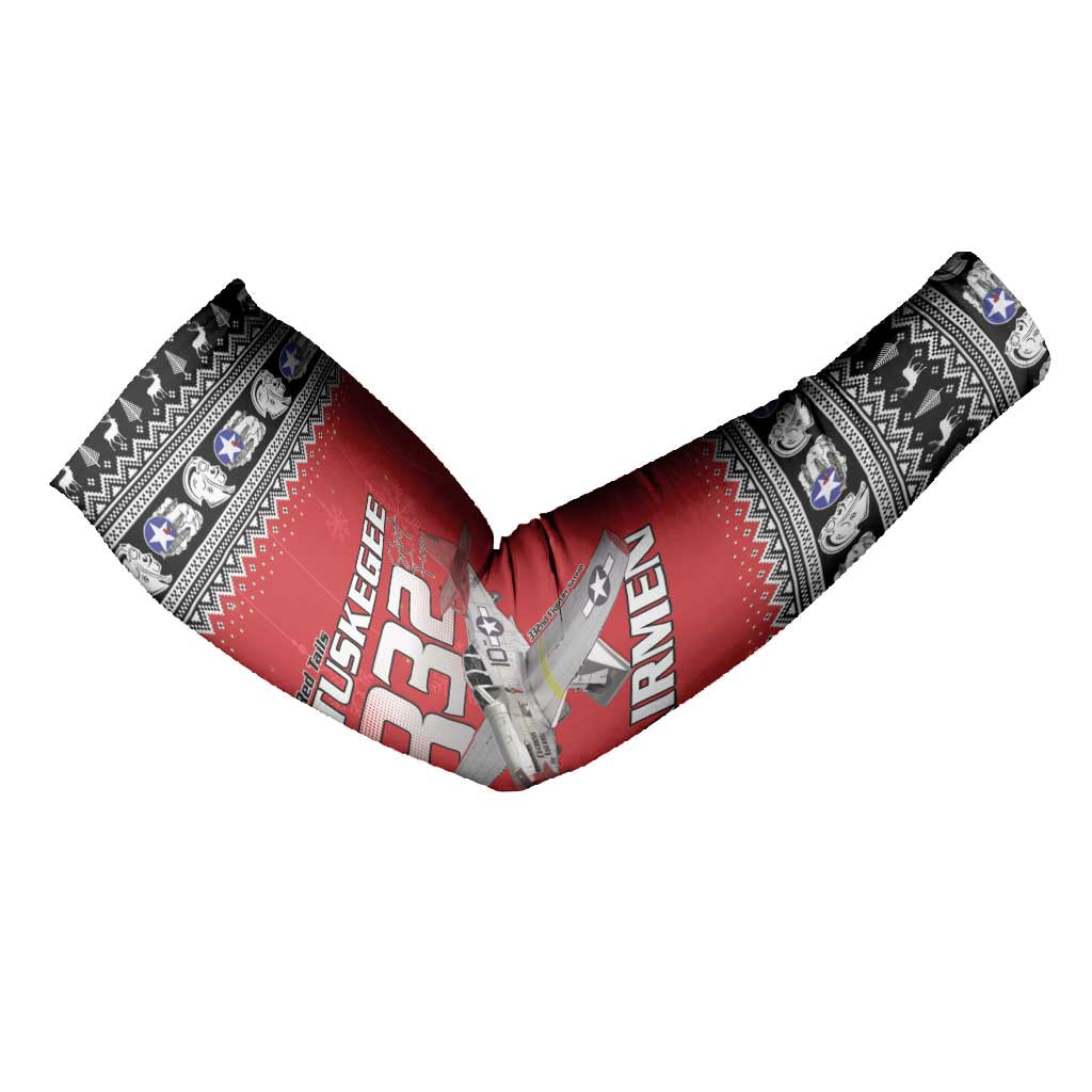 Tuskegee Red Tails Airmen Christmas Arm Sleeves P-51 Mustang 332nd Fighter Group