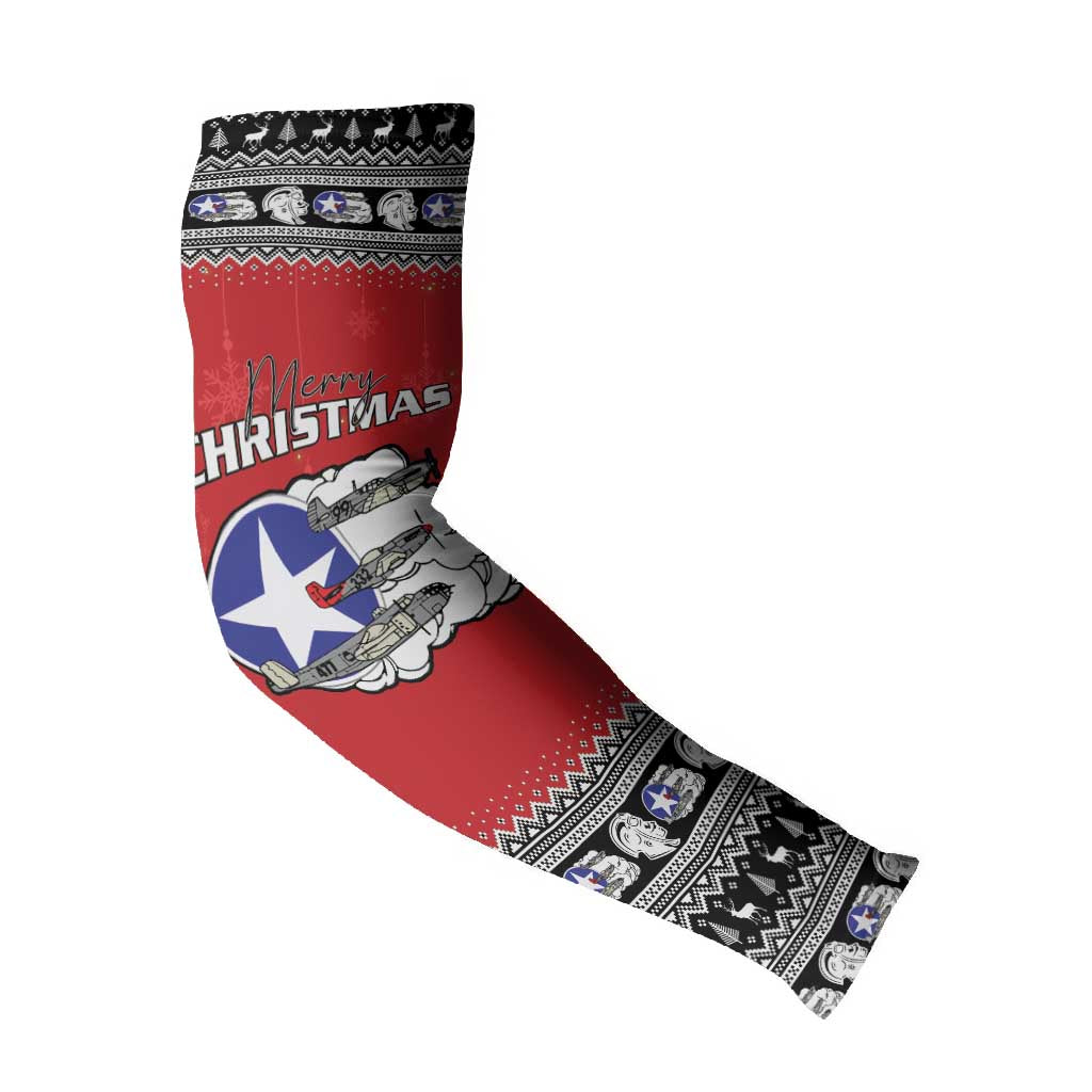 Tuskegee Red Tails Airmen Christmas Arm Sleeves P-51 Mustang 332nd Fighter Group