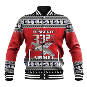 Afro Christmas Tuskegee Red Tails Airmen Baseball Jacket Merry Christmas - African Pride