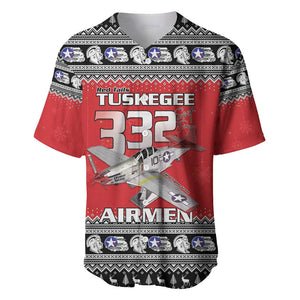 Afro Christmas Tuskegee Red Tails Airmen Baseball Jersey Merry Christmas - African Pride
