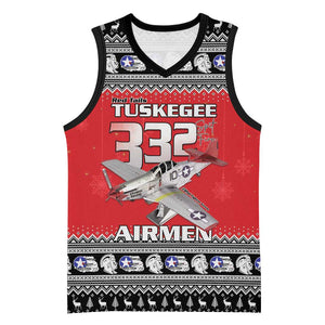 Afro Christmas Tuskegee Red Tails Airmen Basketball Jersey Merry Christmas - African Pride
